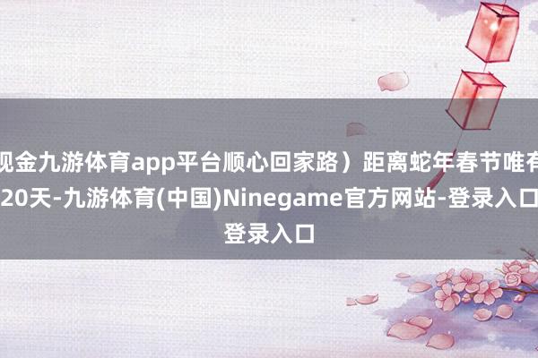 现金九游体育app平台顺心回家路）距离蛇年春节唯有20天-九游体育(中国)Ninegame官方网站-登录入口