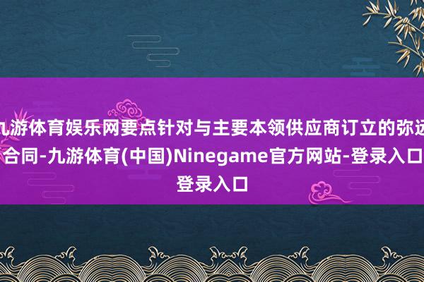 九游体育娱乐网要点针对与主要本领供应商订立的弥远合同-九游体育(中国)Ninegame官方网站-登录入口