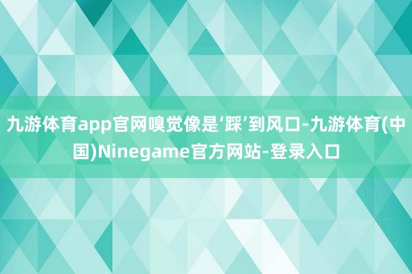 九游体育app官网嗅觉像是‘踩’到风口-九游体育(中国)Ninegame官方网站-登录入口