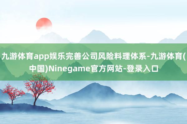 九游体育app娱乐完善公司风险料理体系-九游体育(中国)Ninegame官方网站-登录入口