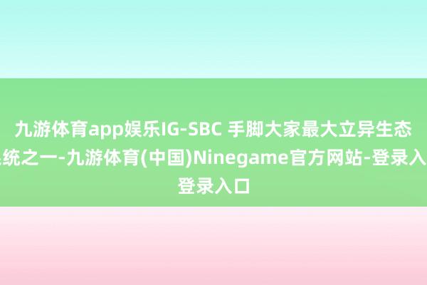 九游体育app娱乐IG-SBC 手脚大家最大立异生态系统之一-九游体育(中国)Ninegame官方网站-登录入口