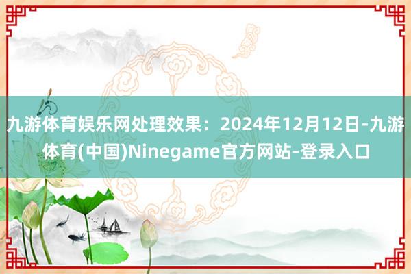 九游体育娱乐网处理效果：2024年12月12日-九游体育(中国)Ninegame官方网站-登录入口
