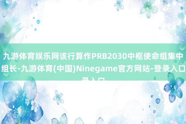 九游体育娱乐网该行算作PRB2030中枢使命组集中组长-九游体育(中国)Ninegame官方网站-登录入口